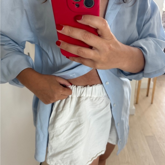 POSSE Linen White Shorts, Medium - Picture 2 of 4